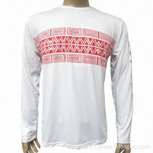 Men's printed T-shirt, customized screen printed are accepted, long sleeve